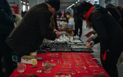 a group of people playing a board game